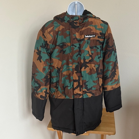 Timberland Other - Timberland Kids Green and Brown Camouflage Puffer Jacket Size Large